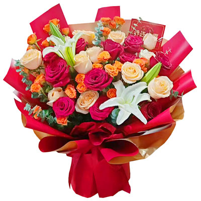泸州19朵玫瑰百合，爱情永不凋零