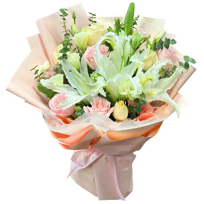 泸州10朵玫瑰百合混搭，爱是难忘时刻